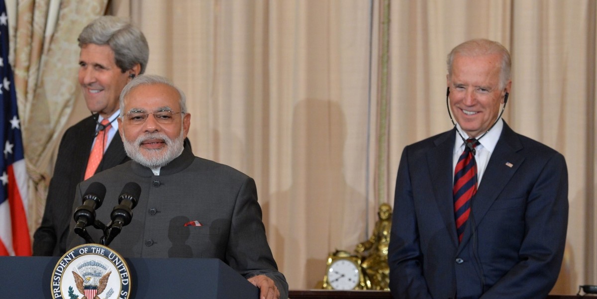 وزیر اعظم نریندر مودی کے ساتھ امریکہ کے نومنتخب  صدر جو بائیڈن۔ (فائل فوٹو: امریکی محکمہ خارجہ)