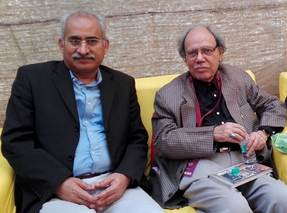 شمیم حنفی اور حمید شاہد، تصویر بہ شکریہ: حمید شاہد