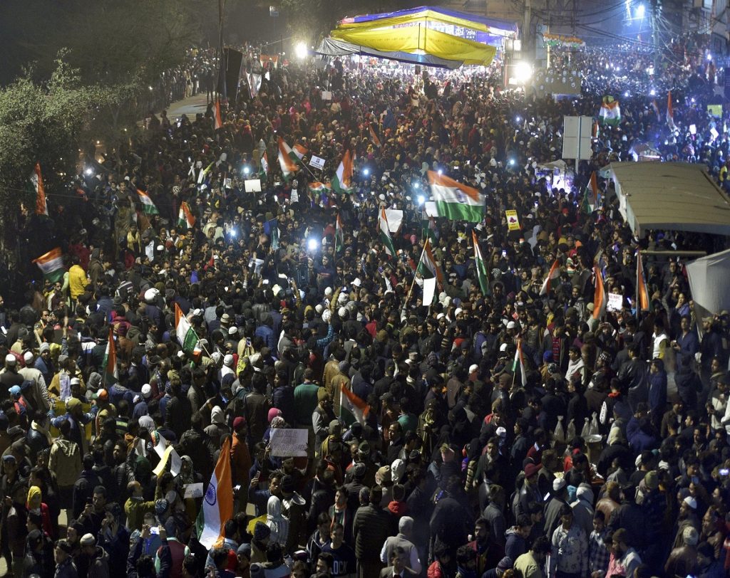 سال 2020 میں دہلی کے شاہین باغ میں سی اے اےاور این آر سی  مخالف احتجاجی مظاہرے  کی ایک تصویر۔ (فائل فوٹو: پی ٹی آئی)
