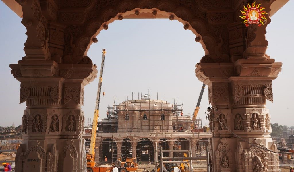 ایودھیا میں زیر تعمیر رام مندر۔ (تصویر بہ شکریہ: شری رام جنم بھومی تیرتھ)