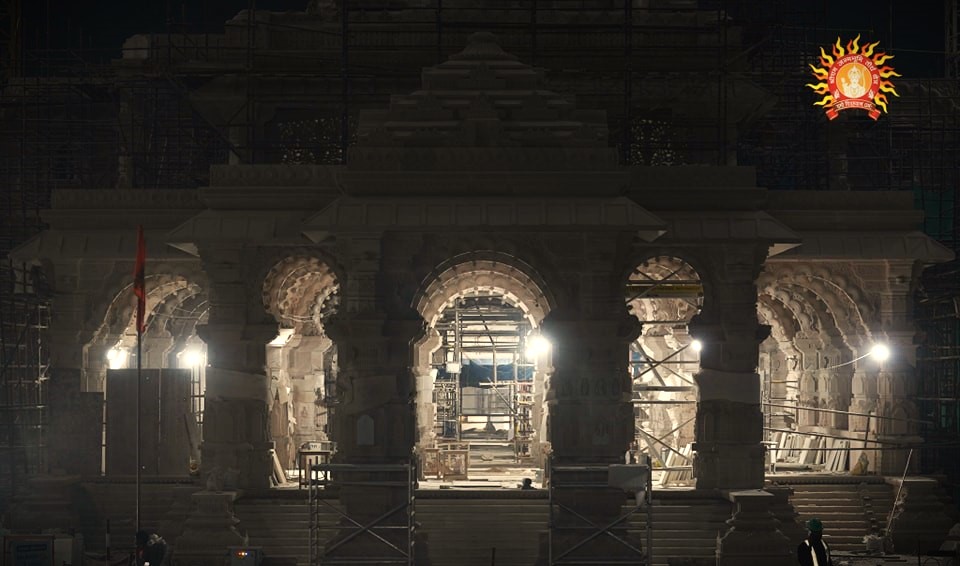 ایودھیا میں زیر تعمیر رام مندر ۔ (تصویر بہ شکریہ: شری رام جنم بھومی تیرتھ ٹرسٹ)