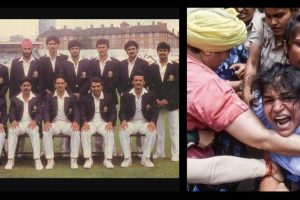 ہندوستانی ٹیم جس نے 1983 کا کرکٹ ورلڈ کپ جیتا تھا اور اولمپک میڈلسٹ پہلوان ساکشی ملک 28 مئی کو جنتر منتر پر پہلوانوں کے مارچ کے دوران ۔ (فوٹو بہ شکریہ: سوشل میڈیا اور ٹوئٹر/@ ساکشی ملک)